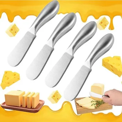 Image de Set de couverts à beurre en acier inoxydable, 4 pièces, pour le fromage