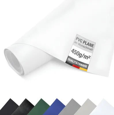 Immagine prodotto di Telone in PVC, telone per camion, 450g/m², telone, telone protettivo, telone al metro - SENZA occhielli - (3m x 20m, bianco RAL9010)