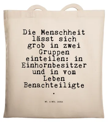 Produktbild von Mr. & Mrs. Panda Einkaufstasche Die Menschheit lässt sich... - Transparent - Geschenk, Spruch, Liebe, Unicorn, Tote Bag, witzig, Sprüche, Shopping Tasche, Stoffbeutel
