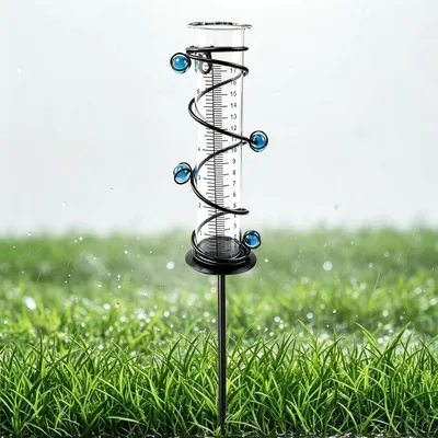Produktbild von Frostsicherer Regenmesser für den Garten mit Metallständer, präzise Messung | Leicht ablesbar, geeignet für Garten, Hof und Terrasse