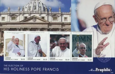 Produktbild von Briefmarken St. Vincent - Canouan 2013 Mi 263-266 Kleinbogen (kompl.Ausg.) postfrisch Wahl Papst Franziskus