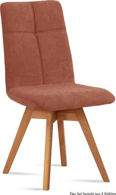 Produktbild von Esszimmerstuhl drehbar (4er-Set) Dorea 47x92x60 Eiche geölt/Cognac