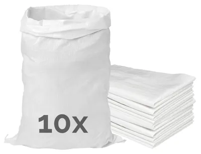 Produktbild von Garronda 85 x 50 cm 10er Pack Sandsäcke Bauschuttsäcke Gewebesäcke Weiß GD-0258