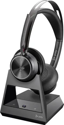 Obrázek produktu pro Poly Voyager Focus 2-M - náhlavní souprava - na uši - Bluetooth - bezdrátová, kabelová - aktivní potlačení hluku - adaptér USB-C přes Bluetooth - černá - certifikováno pro Microsoft Teams