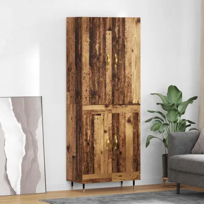 Zdjęcie produktu dla vidaXL Highboard stare drewno 69,5 x 34 x 180 cm materiał drewnopochodny