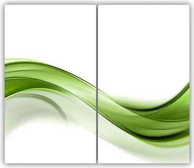 Produktbild von Tulup Glas-Herdabdeckplatte - 2x30x52cm - Glaskeramikkochfeld-Abdeckung Spritzschutz Zweiteilig Grüne Welle