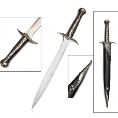 Image de Épée courte fantastique avec fourreau, 62 cm – Épée décorative en acier inoxydable, objet de décoration d'intérieur et de collection, Sting JT6150