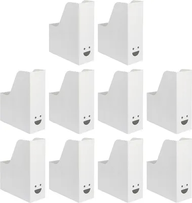 Produktbild von Ikea TJABBA Stehsammler / Zeitschriftensammler Basic weiß / aus Wellpappe 30x25x10cm 10er Set