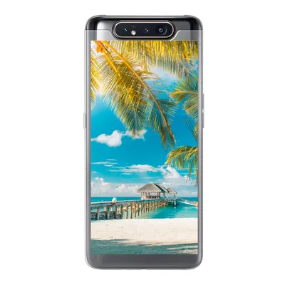 Produktbild von MuchoWow® Handyhülle Schutzhülle Hülle für Samsung Galaxy A80 Tropisch - Strand - Palme Silikon Softcase Handy Hülle - Schutzdeckel