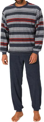 Produktbild von Normann Herren Frottee Schlafanzug langarm mit Bündchen - auch in Übergrössen ; rot , 58