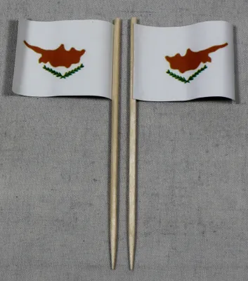 Produktbild von Party-Picker Flagge Zypern Papierfähnchen in Spitzenqualität 25 Stück Beutel