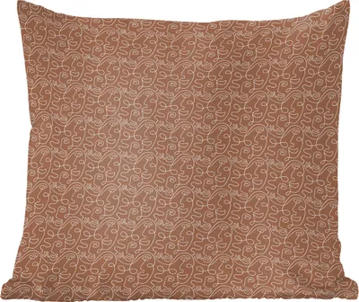 Produktbild von MuchoWow® Zierkissen Sofakissen Wohnzimmer Dekokissen 40x40 cm Gesicht - Abstrakt - Muster - Foto Kissen - Schlafzimmer Dekoration