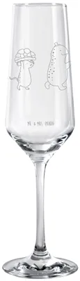 Produktbild von Mr. & Mrs. Panda Champagnerglas Schildkröte Maus - Transparent - Geschenk, Freundinnen, Proseccoglas, Trinkglas, Glas, Beste, Sektkelch, Spazieren, Sektglas mit Gravur