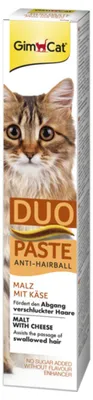 Productafbeelding van GimCat DUO Pasta tegen haarballen, met mout en kaas, 50 gram