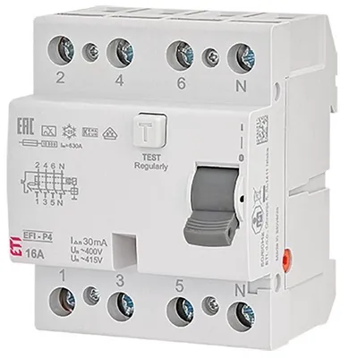Produktbild von ETI FI-Schalter EFI-P4 NL 4-polig 63A Typ A 30mA