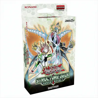 A product box for a Yu-Gi-Oh! trading card game.