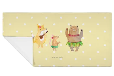 Produktbild von Mr. & Mrs. Panda Handtuch Waldtiere Aloha - Gelb Pastell - Geschenk, Händehandtuch, Musik, Flauschtuch, gesichtshandtuch, frottee, Lachen, Lustige Sprüche, Leben, Igel