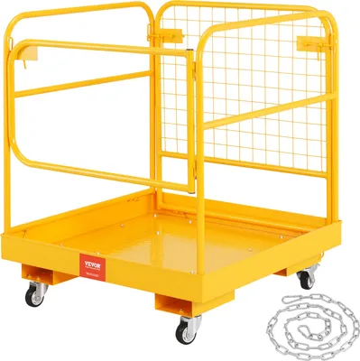 Produktbild von Pracovní plošina VEVOR 92x92cm Pracovní koš z Q235B Bezpečnostní koš Max. Nosnost až 544 kg Vysokozdvižná plošina pro 1-2 osoby Vysokozdvižný vozík Skládací pracovní plošina pro bezpečnou práci ve výškách