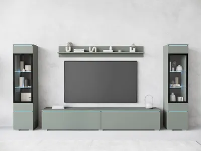 Produktbild von MINIO go for it, Wohnwand "VEVE 2", hängend, stehend, 4-Teilig, Nebelgrün Farbe