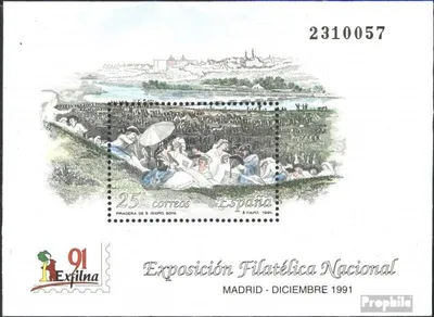 Produktbild von Briefmarken Spanien 1991 Mi Block41 (kompl.Ausg.) postfrisch EXFILNA 91