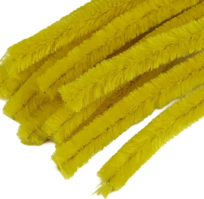Pfeifenreiniger 20 Stück Chenille-Draht 10mm Länge 30cm Basteldraht Dekodraht Farbwahl gelbgrün