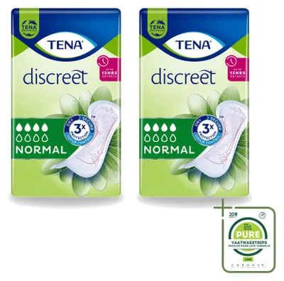 Productafbeelding van 2 x TENA Discreet inleggers, normaal, voor lichte tot matige urineverlies - grote verpakking - 2 stuks