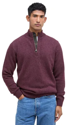Produktbild von Barbour Pullover rot mit halbem Reißverschluss Wolle