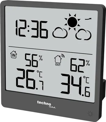 Immagine prodotto di TECHNOLINE Stazione meteo WS9138, extra slim, grigio