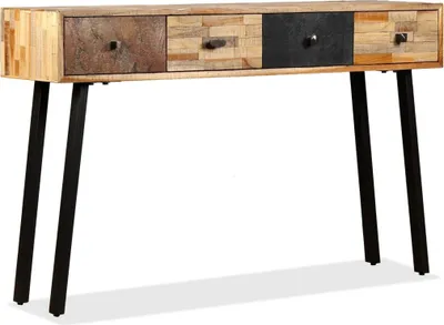 Zdjęcie produktu dla The Living Store Stół konsolowy z litego drewna tekowego z recyklingu 120 x 30 x 76 cm