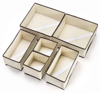 Image de Solidchoice - Coffret de 6 boîtes de rangement pliables pour vêtements et accessoires