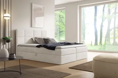 Obrázok produktu pre Kontinentálna posteľ 200x200 DINARA s úložným priestorom - béžová + topper ZDARMA
