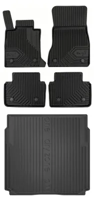 Produktbild von Gummimatten + Kofferraumwanne für BMW i5 2023- (Kombi, Standard-Kofferraum) – Schwarz, passgenau – Wielganizator