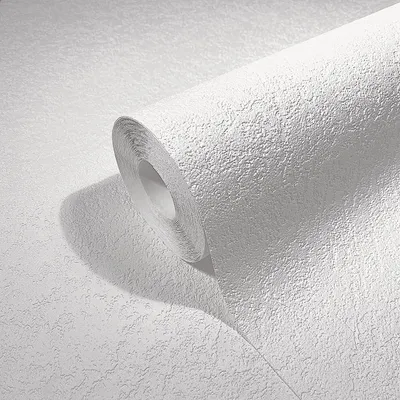 Image de Papier peint - Intissé effet plâtre - Blanc - 10,05 x 0,53 m