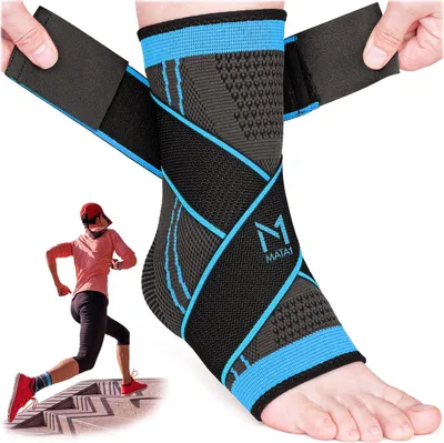Produktbild von Knöchelbandage für Komfort und Unterstützung bei Fußbeschwerden - Verstellbare Kompressionsmuffe für Plantarfasziitis, Verstauchung und Achillessehnenentzündung