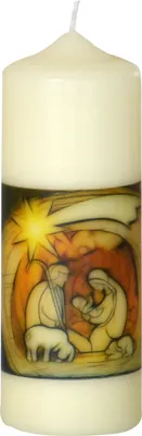 Produktbild von Weihnachtskerze "Krippenmotiv" Elfenbein 170 x Ø 60 mm, 1 Stück