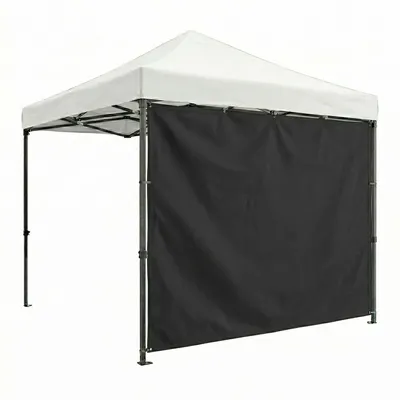 Image de Toile latérale 300x200H cm pour gazebo de jardin noir