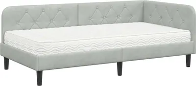 Obrázek produktu pro vidaXL Rohový rám postele světle šedý 90 x 190 cm samet
