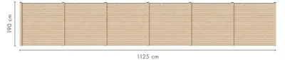 Productafbeelding van Karibu privacy-scherm, tuinafsluiting, natuurlijke uitstraling, 6 elementen, afmetingen 1125 x 186 cm, complete set