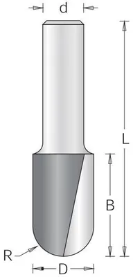 Produktbild von Dimar Schaftfräser Ballenfräser für Holz 8mm 1060065