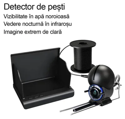 Zdjęcie produktu dla Podwodna kamera do wędkowania RobiCam G430A-01, wyświetlacz IPS HD 4,3 cala, Full HD 1080P, obiektyw szerokokątny 220°, podgląd w nocy (IR), kabel o długości 30 metrów