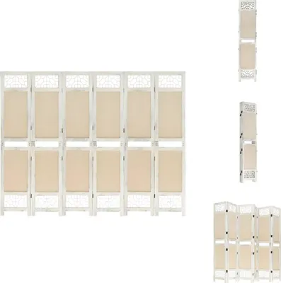 Obrázek produktu pro vidaXL 6dílný dělič místností krémový 210x165 cm látka - Dělič místností
