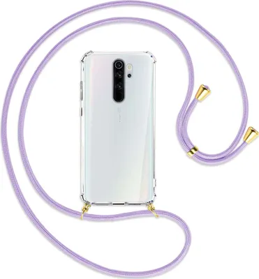 Produktbild von Handykette Backcover-Schutzhülle mit Band (Metall goldfarben) für Xiaomi Redmi Note 8 Pro - violett
