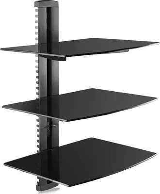 Produktbild von Famanu Wandregal Glas - 3 Planken - Schwarz