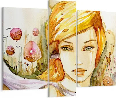 Produktbild von Bild auf Leinwand - Leinwandbild - Frau Sommer Blume - 95x80cm - Wand Bild - Wanddeko - Wandbilder - Leinwanddruck - Bilder - Kunstdruck - Wanddekoration - Leinwand bilder - Wandkunst - CB95x80-3538