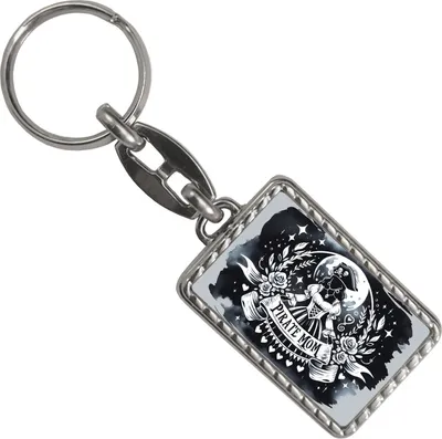 Produktbild von Piratenbraut Schlüsselanhänger mit Bordüre mit Spruch Pirate Mom