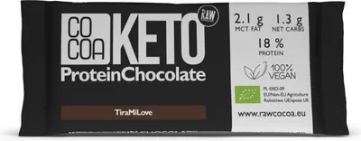 Zdjęcie produktu dla CZEKOLADA PROTEINOWA O SMAKU TIRAMISU KETO40 g - COCOA