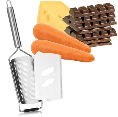Produktbild von Keukenfijnrasp aus Edelstahl - hochwertiger Zester - Küchenhelfer flache Rasp (1 Stück - Küchenraspel - fein)