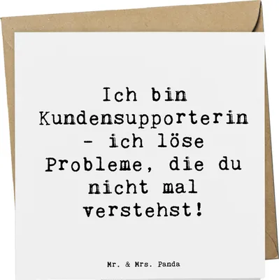 Produktbild von Mr. & Mrs. Panda faltkarte Spruch Kundensupporterin Heldin - Weiß - Geschenk, Grußkarte, Beruf, Hilfsbereitschaft, Berufsprodukte, Support, Berufe, Serviceorientiert