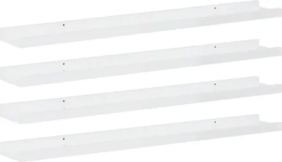 Produktbild von vidaXL Wandregale 4 Stk. Hochglanz-Weiß 80x9x3 cm