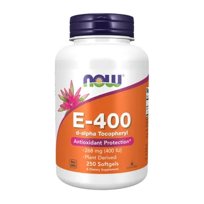 Produktbild von Now Foods E-400 400 IU (250 softgels) Unflavoured - Vitamine, Mineralien & Gesundheit - Vitamine